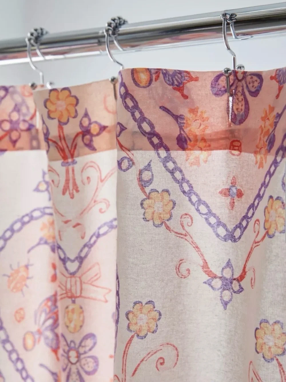NEW Urban Outfitters Sadie Trinket Shower Curtain, Pink
